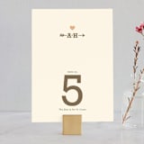 "Love Struck" - Table Numbers in Pale Salmon Peach by The Social Type - Front
