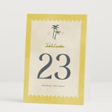 "Coastal Drift" - Table Numbers in Caribbean Citrus by Pixel and Hank - Folded