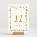 "Ribbonly Frame" - Table Numbers in Blush by Itsy Belle Studio - Displayed (stand not included)