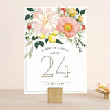 "Spring Blooms" - Table Numbers in Blush by Susan Moyal - Front