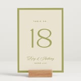 "rory" - Table Numbers in Olive by Ellen Schlegelmilch - Displayed (stand not included)