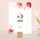 "Stately Florals" - Table Numbers in Poppy by Lori Wemple - Front