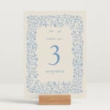 "Florals" - Table Numbers in Sky by Dana Duricekova - Displayed (stand not included)