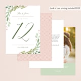 "Garden Glamour" - Table Numbers in Sage by Kristen Smith - Back of Card Options