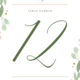 "Garden Glamour" - Table Numbers in Sage by Kristen Smith - Detail