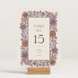 "Fleur" - Table Numbers in Sangria by Jen Owens - Displayed (stand not included)