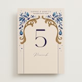 "Gilded" - Table Numbers in Cerulean by GeekInk Design - Front