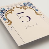 "Gilded" - Table Numbers in Cerulean by GeekInk Design - Detail