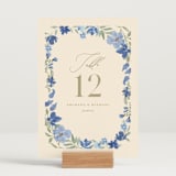 "Nilgiri" - Table Numbers in Blueberry by Creo Study - Displayed (stand not included)