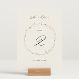 "delicate florals" - Table Numbers in Snow by Lori Wemple - Displayed (stand not included)