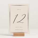 "Bow" - Table Numbers in Tuxedo by Corinne Malesic - Displayed (stand not included)