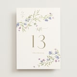 "Sweeping Meadow" - Table Numbers in Wisteria by Everett Paper Goods - Front