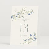 "Sweeping Meadow" - Table Numbers in Aquamarine by Everett Paper Goods - Folded