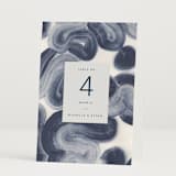 "meanders" - Table Numbers in Ocean by Sumak Studio - Folded
