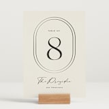 "Modern Monogram" - Table Numbers in Latte by Jackie Crawford - Displayed (stand not included)