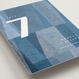 "denim patchwork" - Table Numbers in Seaside by Carrie Moradi - Detail