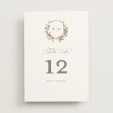 "Foliage Crest" - Table Numbers in Mulberry by Everett Paper Goods - Front