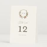 "Foliage Crest" - Table Numbers in Mulberry by Everett Paper Goods - Folded