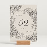"etched floral" - Table Numbers in Stone by Phrosné Barwood - Displayed (stand not included)