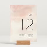 "First light" - Table Numbers in Blush by Itsy Belle Studio - Displayed (stand not included)