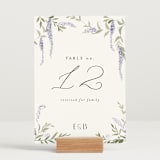"Enchanted Evening" - Table Numbers in Lavender by Design Lotus - Displayed (stand not included)