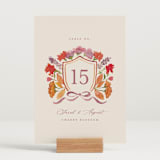 "Crest Fall" - Table Numbers in Autumn by Pink House Press - Displayed (stand not included)