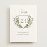 "watercolor flowers crest" - Table Numbers in Moss by Cass Loh - Front