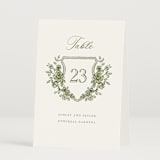 "watercolor flowers crest" - Table Numbers in Moss by Cass Loh - Folded
