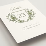 "watercolor flowers crest" - Table Numbers in Moss by Cass Loh - Detail