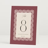 "Chantilly" - Table Numbers in Mauve by Erica Krystek - Folded