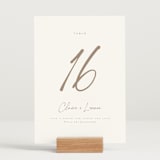 "Full Photo" - Table Numbers in Chiffon by Orasie - Displayed (stand not included)