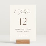 "Luxe script" - Table Numbers in Pearl by Hooray Creative - Displayed (stand not included)
