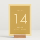 "Colorfield" - Table Numbers in Buttercup by Snow and Ivy - Displayed (stand not included)