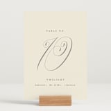 "Wonderful Tonight" - Table Numbers in Oreo Creme by Design Lotus - Displayed (stand not included)