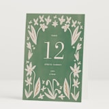 "Friendly Flowers" - Table Numbers in Emerald by Ani Somi - Folded