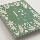 "Friendly Flowers" - Table Numbers in Emerald by Ani Somi - Detail