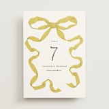 "Antique Ribbon" - Table Numbers in Citrine by Olivia Kanaley Inman - Front