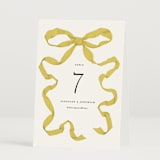 "Antique Ribbon" - Table Numbers in Citrine by Olivia Kanaley Inman - Folded