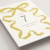 "Antique Ribbon" - Table Numbers in Citrine by Olivia Kanaley Inman - Detail