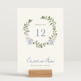 "SweetHearts" - Table Numbers in Periwinkle by Design Lotus - Displayed (stand not included)