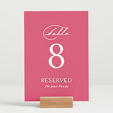 "Everlasting" - Table Numbers in Carnation by Jennifer Postorino - Displayed (stand not included)