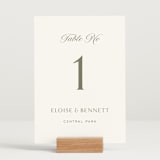 "Boulevard" - Table Numbers in Moss by Megan Davis - Displayed (stand not included)
