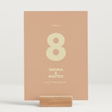 "Sienna" - Table Numbers in Salmon by Ellen Schlegelmilch - Displayed (stand not included)