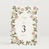 "Vintage Roses" - Table Numbers in Snow by Tara Grangroth - Folded