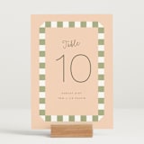 "Boardwalk" - Table Numbers in Peach by Baumbirdy - Displayed (stand not included)