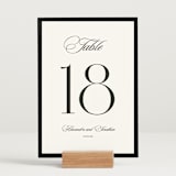 "Black Tie" - Table Numbers in Ink by That Girl Press - Displayed (stand not included)