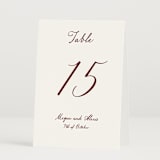 "Handwritten" - Table Numbers in Wine by Cass Loh - Folded