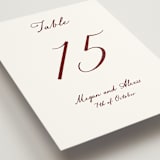 "Handwritten" - Table Numbers in Wine by Cass Loh - Detail