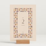 "prairie patchwork quilt" - Table Numbers in Autumn by Jessica Yeo - Displayed (stand not included)