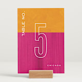 "Paint" - Table Numbers in Punch by Pixel and Hank - Displayed (stand not included)
